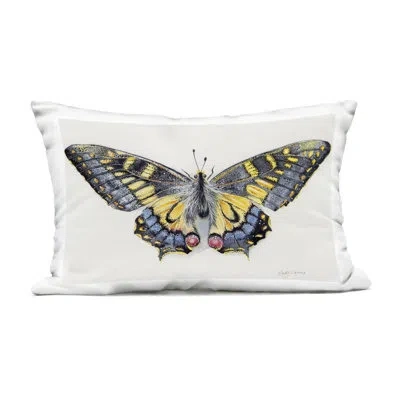 Stupell Industries Beautiful Symmetrical Moth Wings Outdoor Printed Pillow, Design By Cady Driver In Yellow