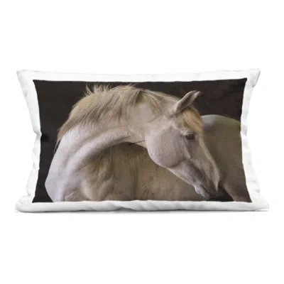 Stupell Industries Beauty Horse Portrait Decorative Printed Throw Pillow, Design By Jadei Graphics In Black