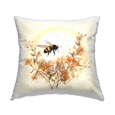 Stupell Industries Bee Florals View Decorative Printed Throw Pillow Design By Petal Prints Design In Yellow