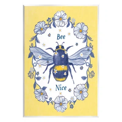 Stupell Industries Bee Nice Floral Insect Wreath Giclee Art By Be Ni La In Wood