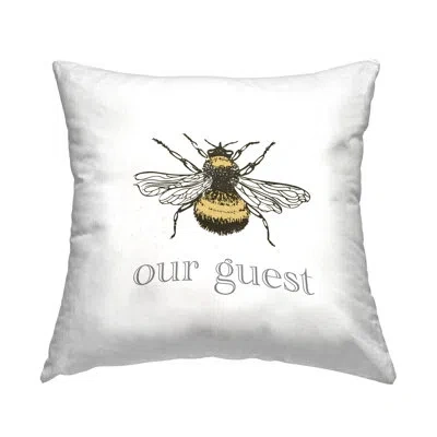 Stupell Industries Bee Our Guest Bumble Phrase Printed Throw Pillow Design By Lil' Rue