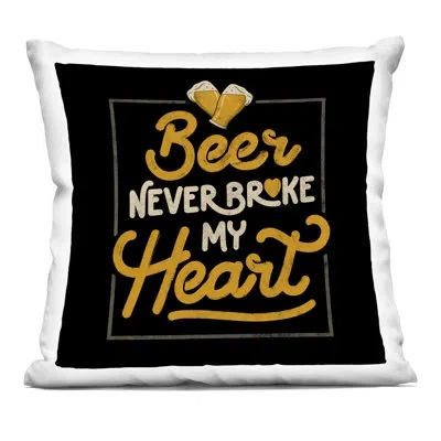 Stupell Industries Beer Never Broke My Heart Decorative Printed Throw Pillow, Design By Eduely Designs In Black