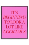 Stupell Industries Beginning To Look A Lot Like Framed Canvas Wall Art In Pink