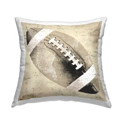 Stupell Industries Beige Vintage Football Printed Throw Pillow Design By Peter Horjus