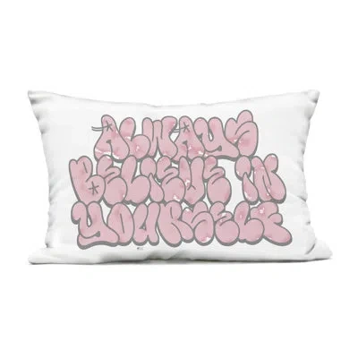 Stupell Industries Believe In Yourself Graffiti Design By Marcus Prime Outdoor Printed Pillow In Pink