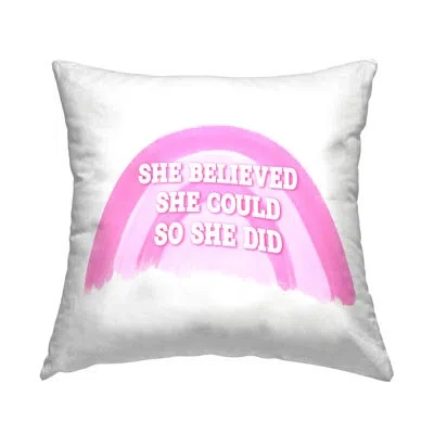 Stupell Industries Believed She Could Decorative Printed Throw Pillow Design By Amber Clarkson In Purple