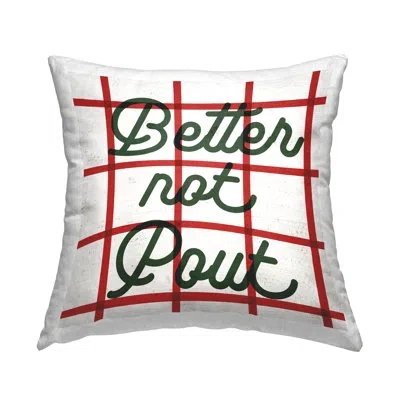 Stupell Industries Better Not Pout Christmas Plaid Printed Throw Pillow Design By Lil' Rue