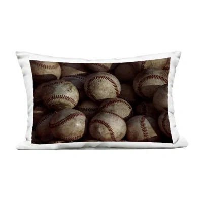 Stupell Industries Bin Of Footballs Outdoor Printed Pillow, Design By Marcus Prime In Brown Sports 6