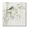 Stupell Industries Bird Perched Birch Pattern Canvas Art In White