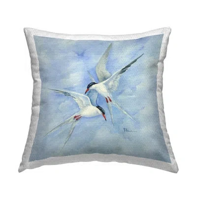 Stupell Industries Birds Flying Sky View Outdoor Printed Pillow By Paul Brent In Blue;white