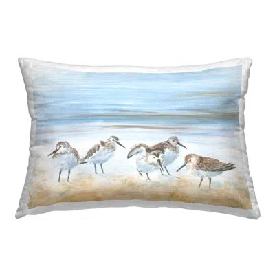 Stupell Industries Birds On Abstract Shore Decorative Printed Throw Pillow By Pam Britton In Blue