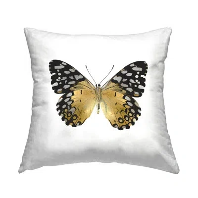 Stupell Industries Black & Glam Butterfly Insect Printed Throw Pillow By Julia Bosco In Beige