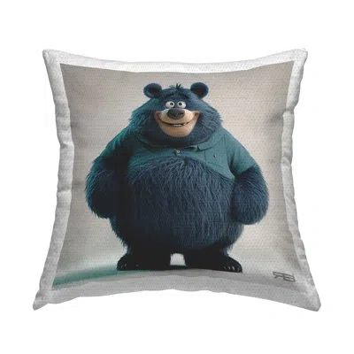 Stupell Industries Black Bear With Shirt Outdoor Printed Pillow By Rb