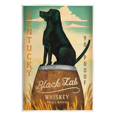 Stupell Industries Black Lab Whiskey Vintage Brewing Sign Wall Plaque Art By Ryan Fowler In Black;brown;green