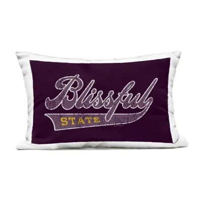 Stupell Industries Blissful State Varsity Design By Higher Learning/life Is High Outdoor Printed Pillow In Pink