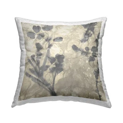Stupell Industries Blooming Botanical Nature Abstract Outdoor Printed Pillow By Danielle Carson In Gray;beige