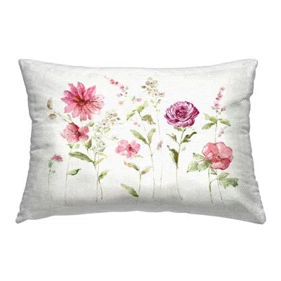 Stupell Industries Blooming Rose Sprigs Outdoor Printed Pillow By Sally Swatland In Pink