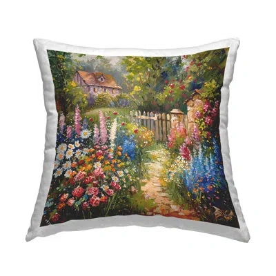 Stupell Industries Blooming Spring Cottage Design By Lsr Design Studio Throw Pillow In Green