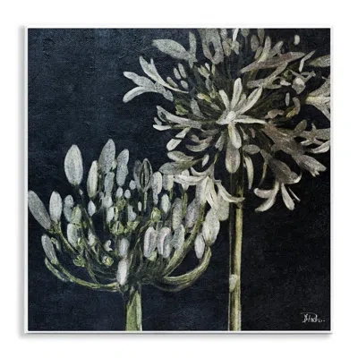 Stupell Industries Blooming White Herbs Wall Plaque Art By Patricia Pinto In Black;white