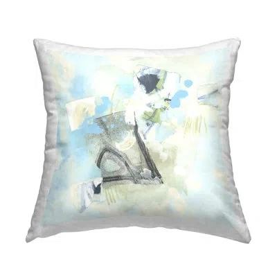 Stupell Industries Blue & Grey Abstract Decorative Printed Throw Pillow Design By June Erica Vess