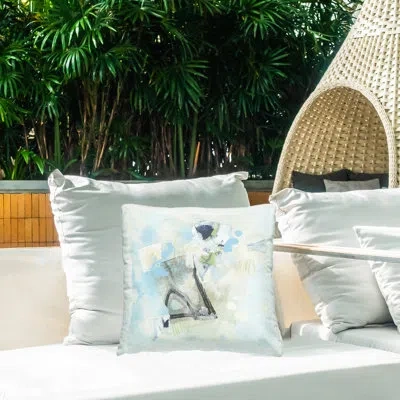 Stupell Industries Blue & Grey Abstract Printed Outdoor Throw Pillow Design By June Erica Vess In Blue;gray