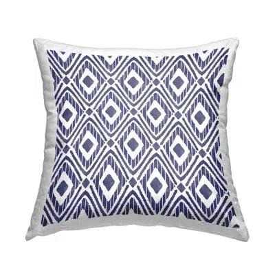 Stupell Industries Blue Bohemian Diamond Shape Geometric Pattern Printed Throw Pillow Design By Taylor Shannon Designs
