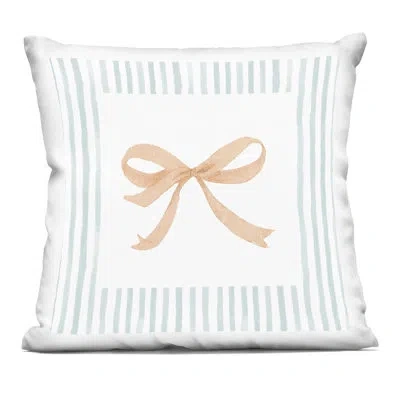 Stupell Industries Blue Bordered Bow Decorative Printed Throw Pillow, Design By Patricia Pinto, 18 X 7 X 18 In Pink