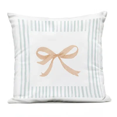 Stupell Industries Blue Bordered Bow Outdoor Printed Pillow, Design By Patricia Pinto, 18 X 7 X 18 In Pink