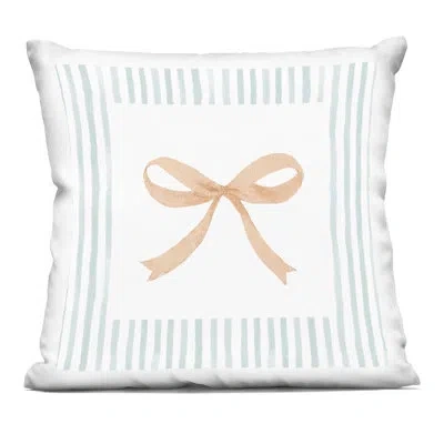Stupell Industries Blue Bordered Ribbon Decorative Printed Throw Pillow, Design By Patricia Pinto, 18 X 7 X 18 In Pink