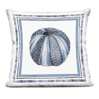 Stupell Industries Blue Bordered Sea Urchin Decorative Printed Throw Pillow, Design By Lanie Loreth, 18 X 7 X 18