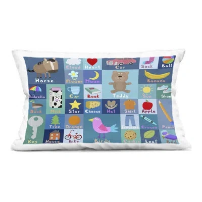 Stupell Industries Blue First Words Decorative Printed Throw Pillow, Design By Carla Daly In Multi