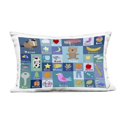 Stupell Industries Blue First Words Outdoor Printed Pillow, Design By Carla Daly