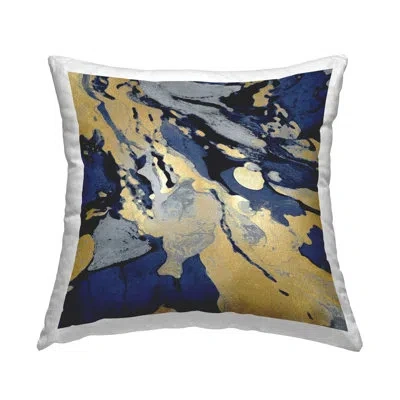 Stupell Industries Blue Glam Marbled Pattern Printed Throw Pillow By Danielle Carson
