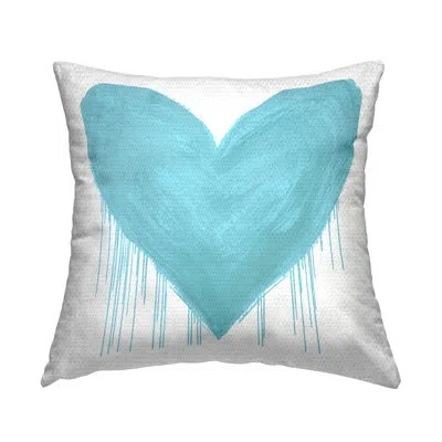 Stupell Industries Blue Heart Dripping Shape Outdoor Printed Pillow By Lindsay Rodgers In Blue;white