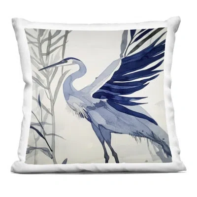 Stupell Industries Blue Heron In Cool Tones Decorative Printed Throw Pillow Design By Mona Grace