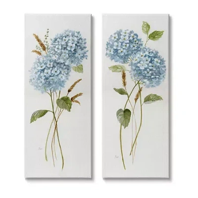 Stupell Industries Blue Hydrangea Long Stem Florals 2-pc. Wall Art Set
