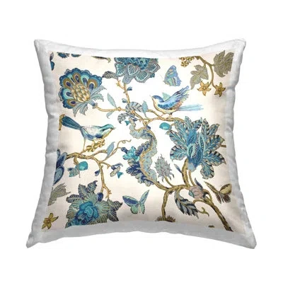 Stupell Industries Blue Ornate Traditional Nature Printed Throw Pillow Design By Reneé Campbell In Beige
