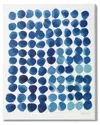 Stupell Industries Blue Polka Dot Pattern Circle Shape Grid Watercolor Stretched Canvas Wall Art By Sue Schl In Blue