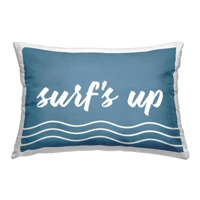Stupell Industries Blue Surf's Up Decorative Printed Throw Pillow Design By Lettered And Lined