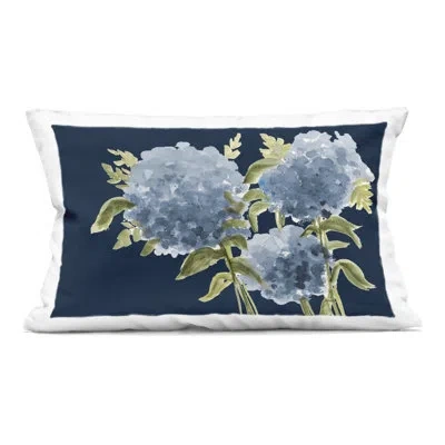Stupell Industries Blue Toned Hydrangeas Trio Decorative Printed Throw Pillow, Design By Janice Gaynor