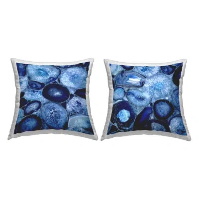 Stupell Industries Blue Varied Agate Geodes 2 Piece Outdoor Printed Pillow Set By Danielle Carson In Blue;white