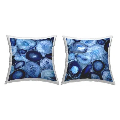 Stupell Industries Blue Varied Agate Geodes Printed Throw Pillow Design By Danielle Carson (set Of 2)
