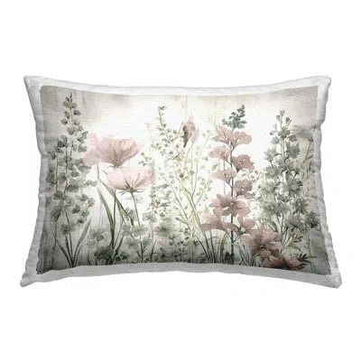 Stupell Industries Blush Wildflower Sprigs Printed Outdoor Throw Pillow Design By Sasha In White