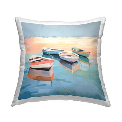 Stupell Industries Boat Reflection Shore Decorative Printed Throw Pillow Design By Irena Orlov In Blue