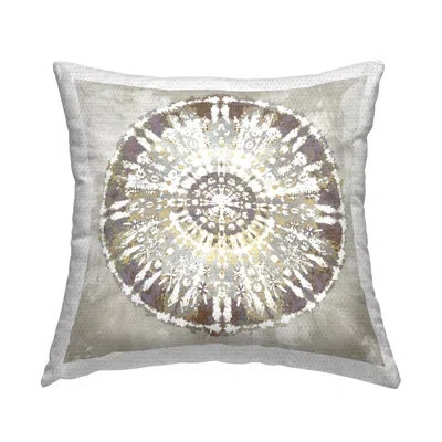 Stupell Industries Bohemian Geometric Medallion Outdoor Printed Pillow By Ellie Roberts In Brown;white;gray