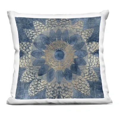 Stupell Industries Bohemian Waves Mandala Decorative Printed Throw Pillow Design By Jacob Q In Blue