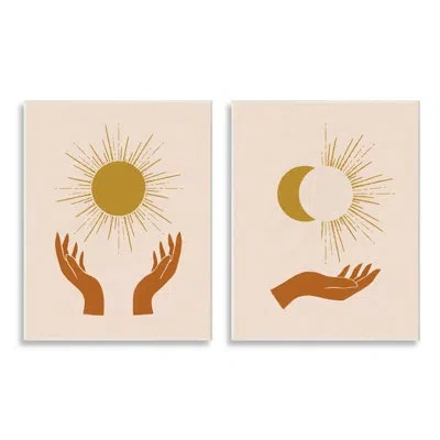 Stupell Industries Boho Chic Hands Embracing Enlightened Eclipsed Sky Victoria Barnes In Wall Plaque