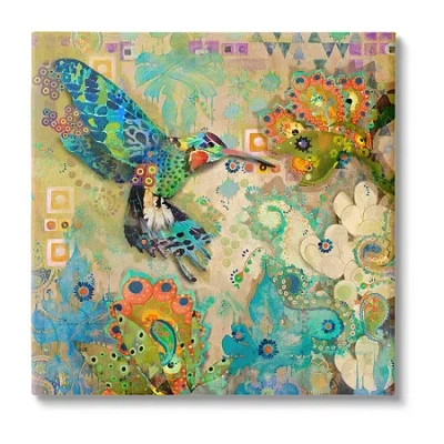 Stupell Industries Boho Hummingbird Pattern Canvas Art In Brown