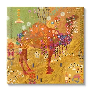 Stupell Industries Boho Patterned Camel Canvas Art In Orange