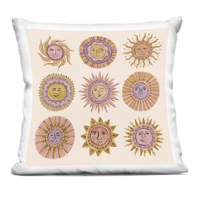 Stupell Industries Boho Solar Faces Decorative Printed Throw Pillow, Design By Two If By Sea Studios, 18 X 7 X 18 In Pink